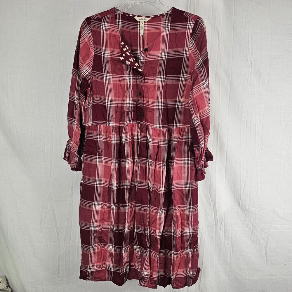 Matilda Jane Red and White Plaid Midi Dress